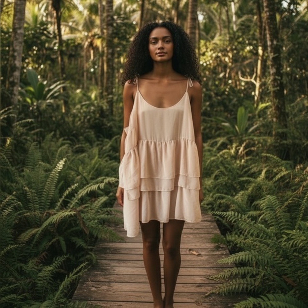 Who What Wear Blush Layered Dress